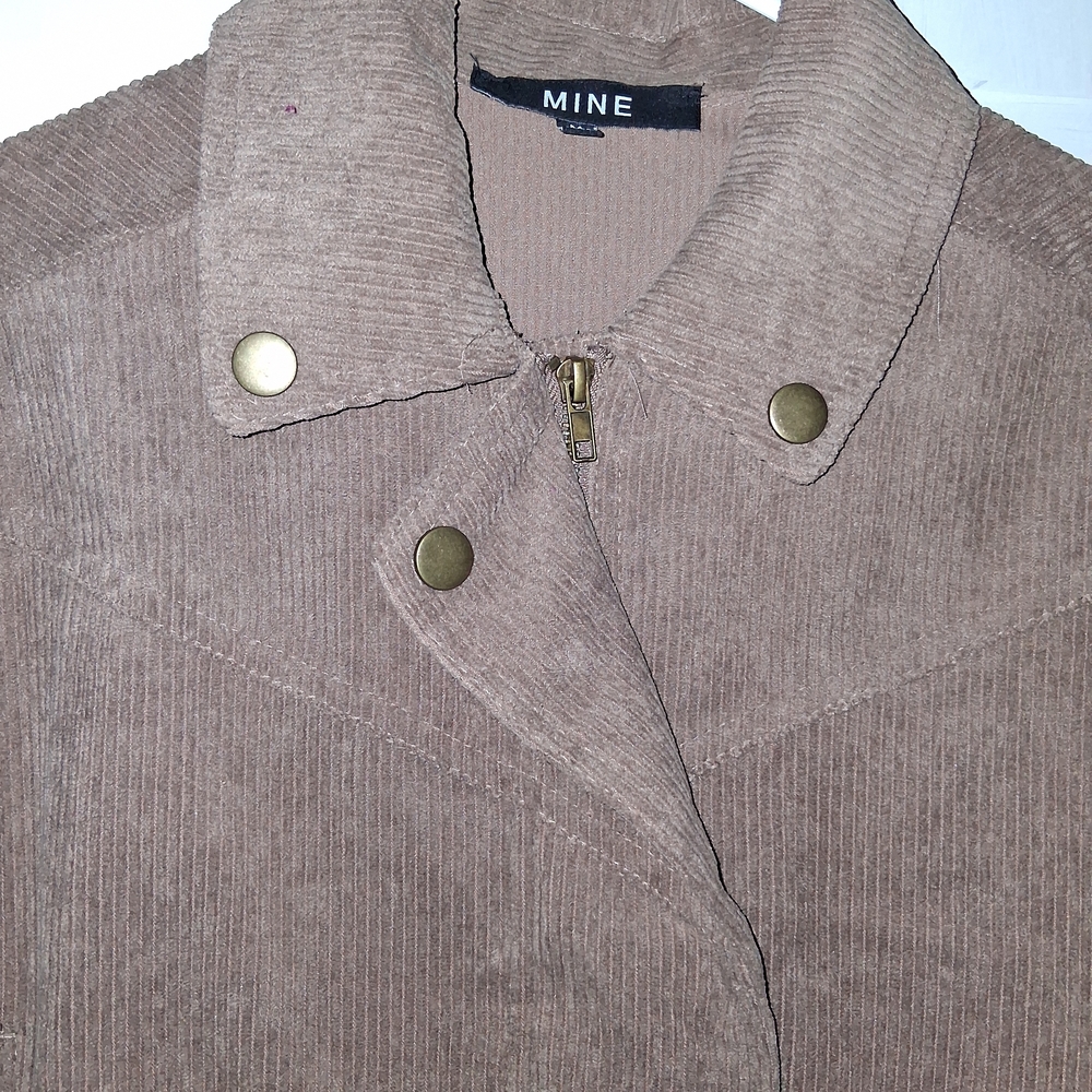 MINE Taupe Corduroy Short Moto Jacket - Picture 4 of 12